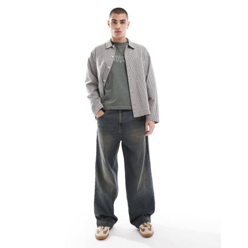 Jean baggy style skateur 5 poches - délavage foncé Hollister pour homme en coloris Gris