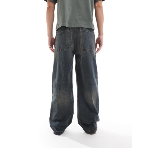 Jean baggy style skateur 5 poches - délavage foncé Hollister pour homme en coloris Gris